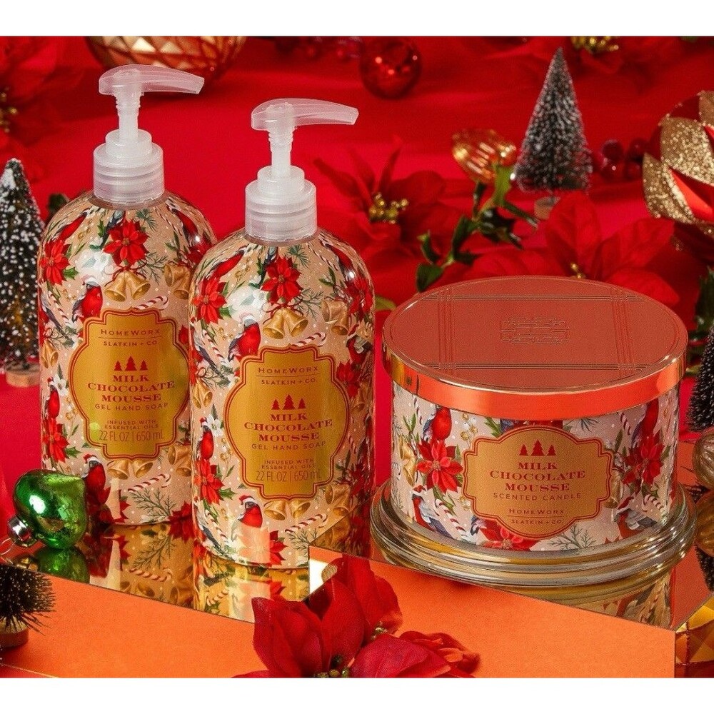 HomeWorx by Slatkin + Co. Cozy Winter S/2 22oz Hand Soaps & 18oz Candle